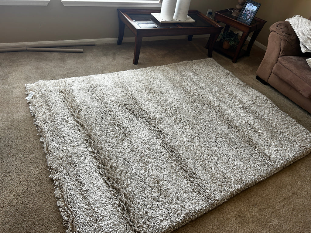 TV Shag Rug Cream 3x7