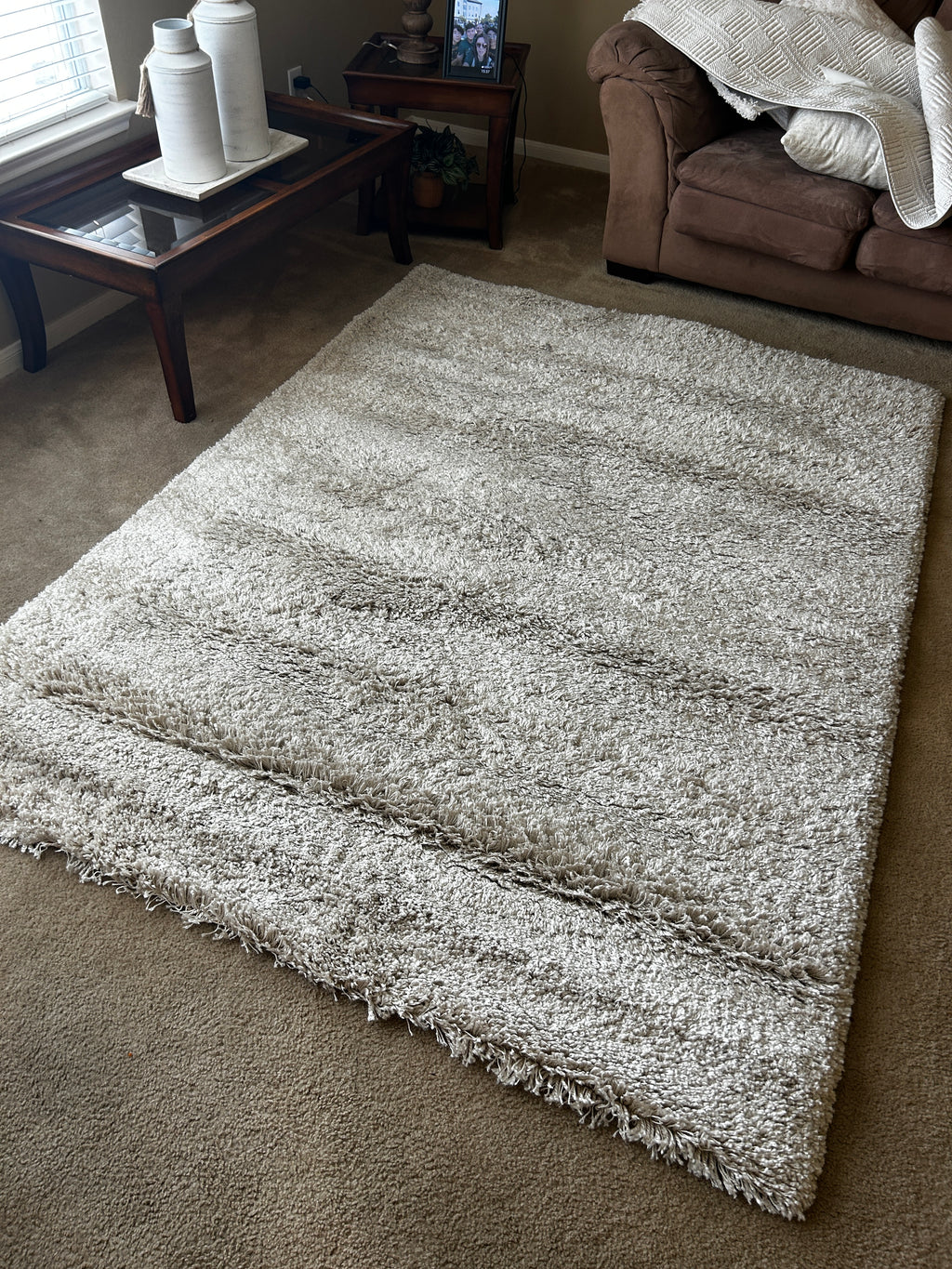 TV Shag Rug Cream 3x7