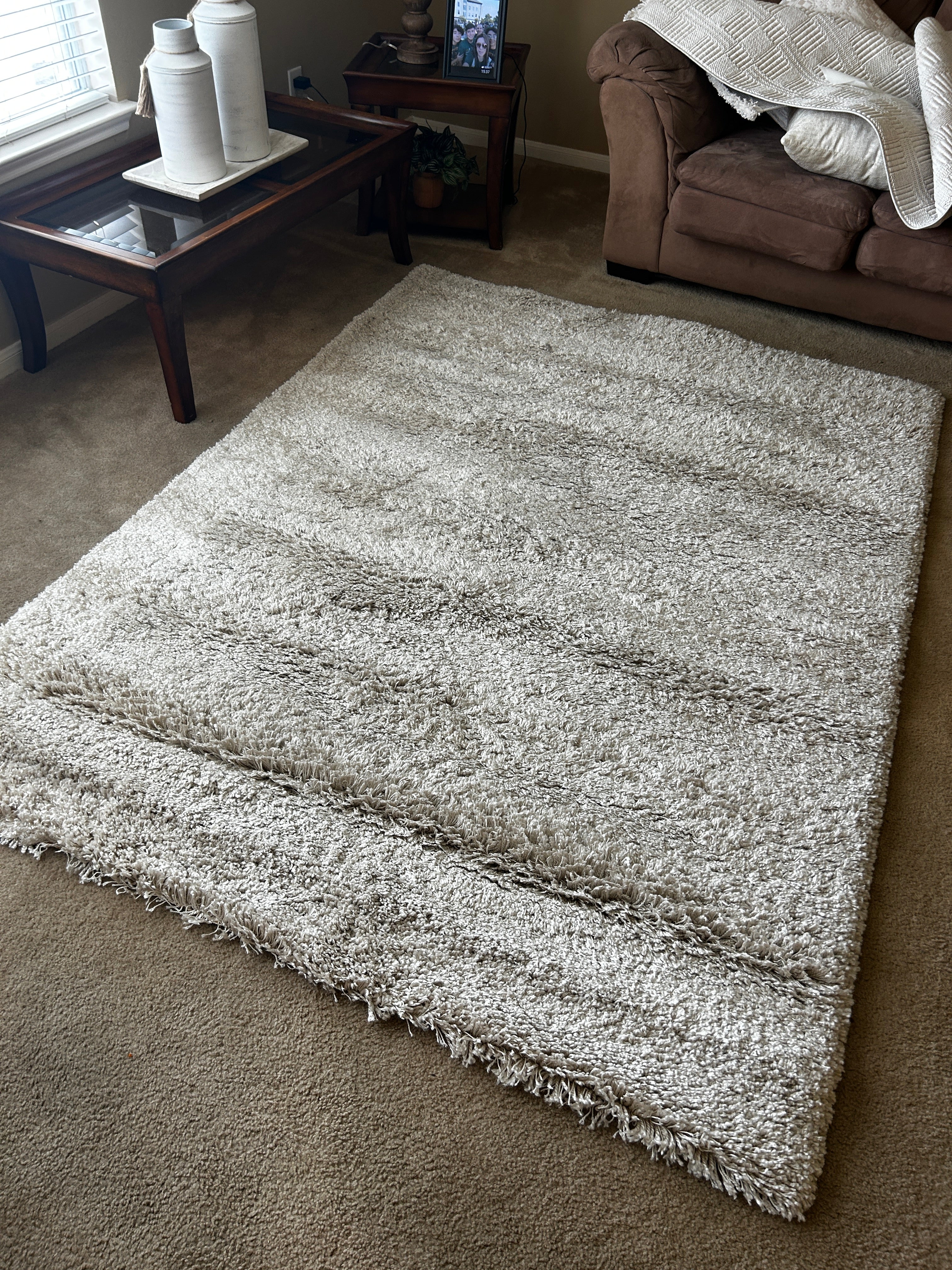 TV Shag Rug Cream 3x7