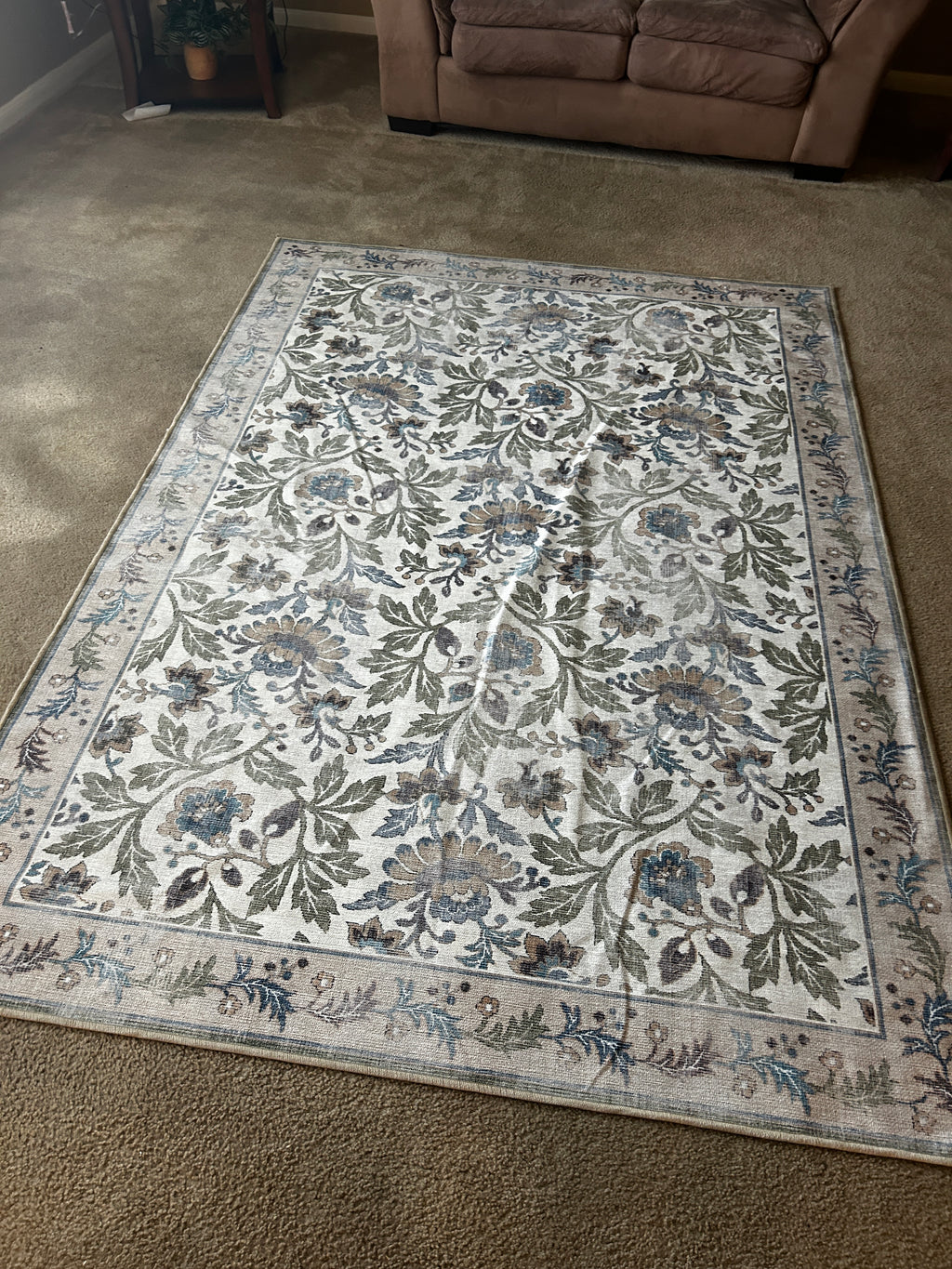 Ruggable Rug Green/Beige 5x7