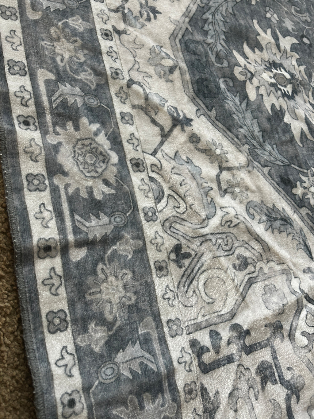 W And A Washable Rug Grey 5x7