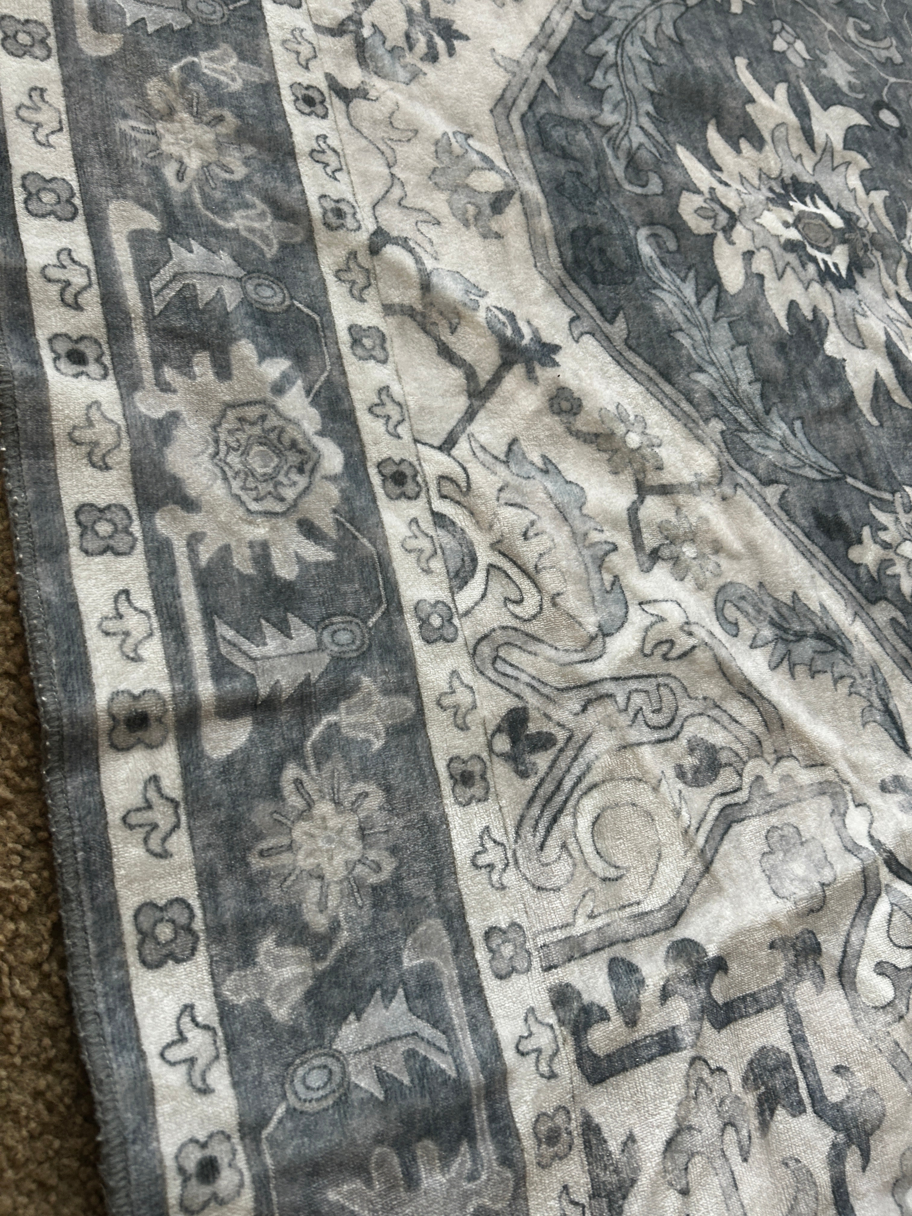 W And A Washable Rug Grey 5x7