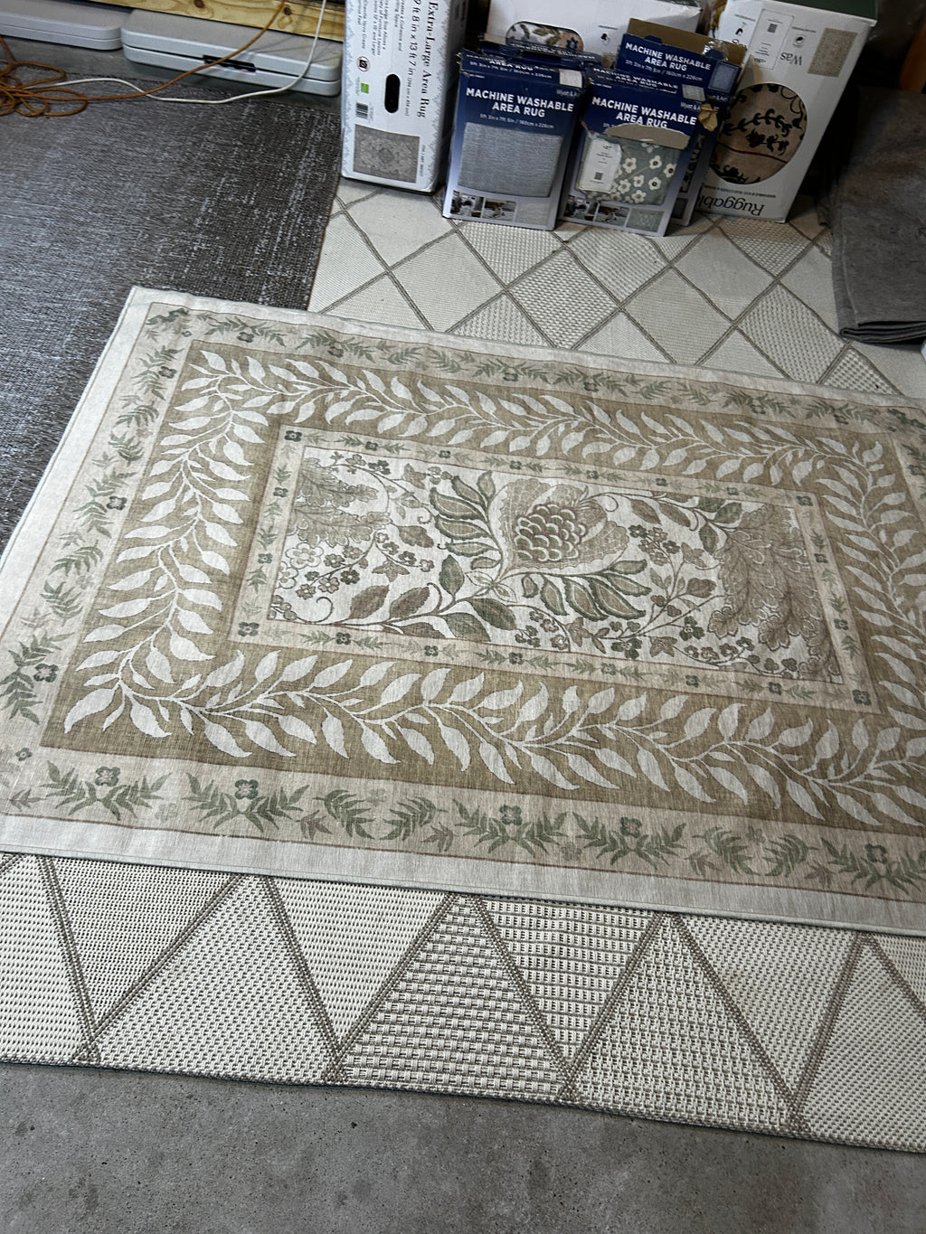 Ruggable Rug Sage Green/Beige 5x7