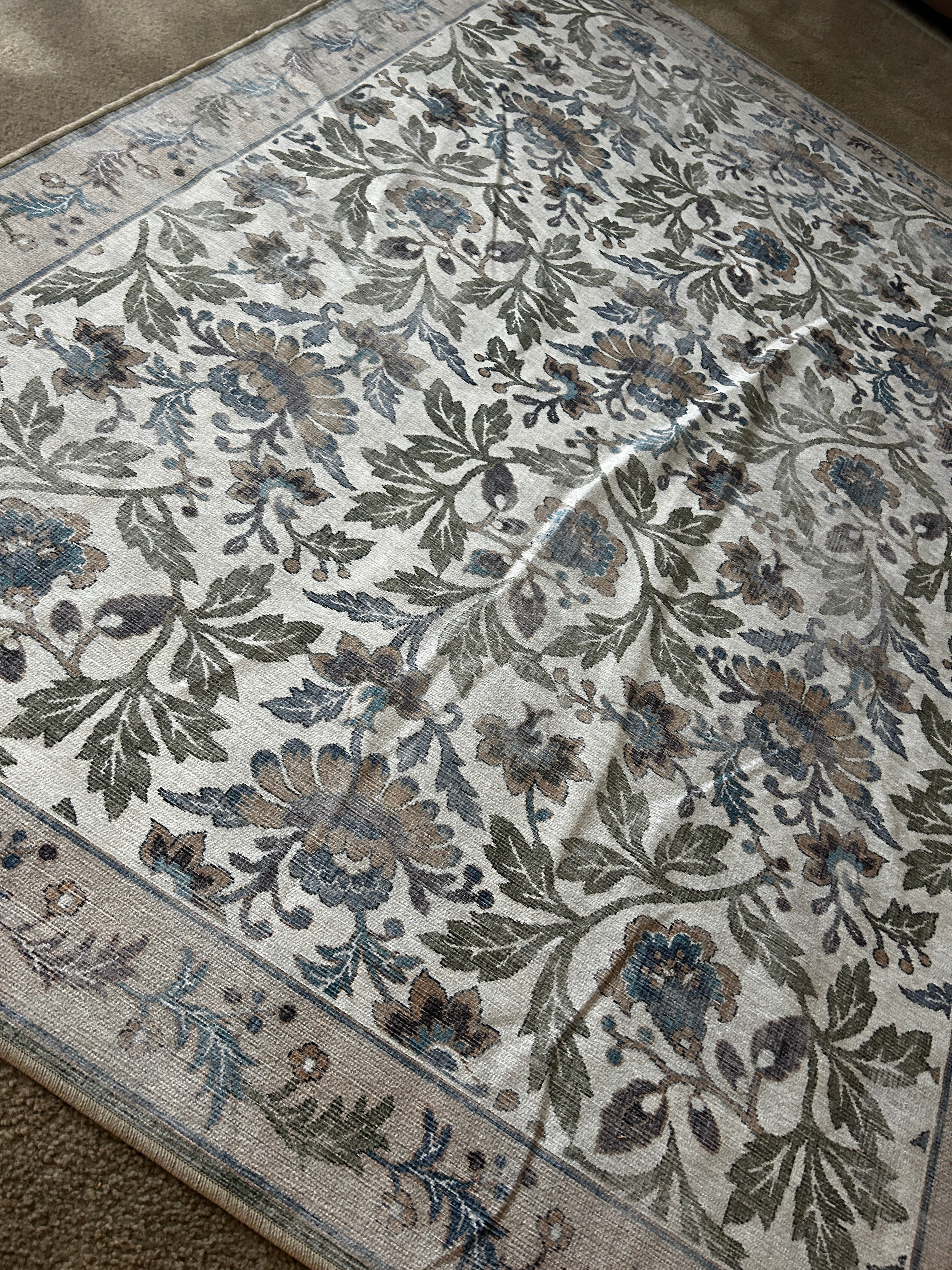 Ruggable Rug Green/Beige 5x7